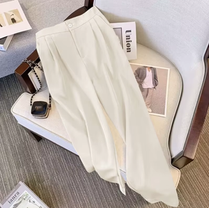 Pantaloni da Completo <span class=keywords><strong>a</strong></span> Vita Alta e <span class=keywords><strong>Gamba</strong></span> <span class=keywords><strong>Larga</strong></span> per Donna, Stile Casual Elegante e Slim per Primavera/Estate - Product Image 4