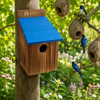 Cage à oiseaux en bois de cèdre pour perroquets et oiseaux - Durable, légère, écologique, pour usage extérieur, avec finition brûlée