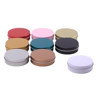 Caja metálica circular de hojalata Baole con ventana para pegatinas, cable de auriculares, unidad flash USB, organizador de insignias y velas, acabado mate