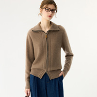 Cardigan en maille mélange cachemire et laine pour femme, faible MOQ, hiver, manches longues, épais et chaud, manteau en cachemire, vente directe usine