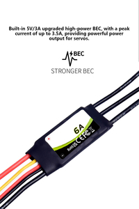 ESC sin escobillas Mantis 6A G2 4S SBEC para modelos de aviones RC de ala fija con conductos, material ABS, linealidad de aceleración precisa y estable - Product Image 3