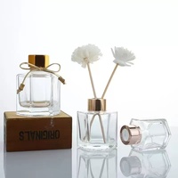 Flacon diffuseur hexagonal de luxe avec autocollants, bouteilles vides pour huiles essentielles et aromathérapie, vente en gros 50ml 100ml 120ml