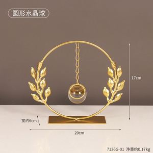 Modern Wheat Crystal Ball Ornament - Metal Desk Decor for Office Anniversary Gift Corporate Award Appreciation Present - Product Image 5