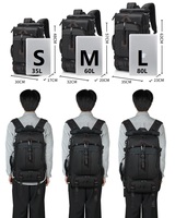 Sac à dos de voyage extérieur en nylon 80L pour hommes Compartiment à chaussures design pliable et étanche à la mode Port USB Caractéristiques de randonnée durables