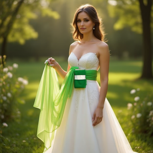 Accessori in tessuto verde Ilan 150x200cm per abiti da sposa - Product Image 2