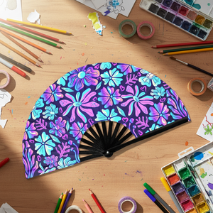 FAREA Bamboo Folding Fan with Customized 13inch Folding Bamboo Fans Hand Fold Portable Clacking Hand Fans for Festival
