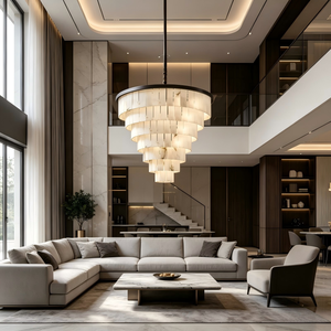 <span class=keywords><strong>Lustre</strong></span> suspendu moderne <span class=keywords><strong>industriel</strong></span> contemporain en cuivre doré Zhongyi, finition LED, Ra90, angle de faisceau de 360°, blanc chaud, albâtre - Product Image 2
