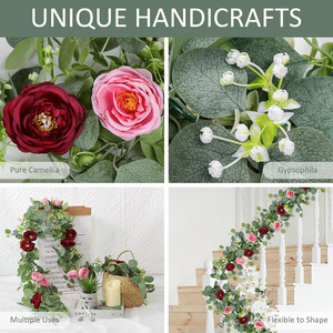 <b>Artificial</b> Camellia <b>Vines</b> 180cm Silk <b>Flower</b> Garland For Wedding Home Decor Greenery Bouquet - Product Image 3