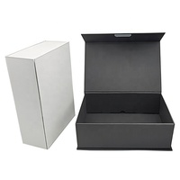Ingrosso logo personalizzato design stampa nero carta rigida magnetica pieghevole confezione regalo bianca per il prodotto