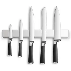 सबसे अच्छा बेच उत्पादों स्टेनलेस स्टील चुंबकीय चाकू पट्टी चुंबकीय दीवार घुड़सवार चाकू धारक के लिए रसोई भंडारण
