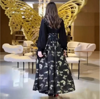 Robe longue à manches longues à motif papillon noir, abaya modeste, robe de soirée pour femmes musulmanes, tenue décontractée pour tous les jours