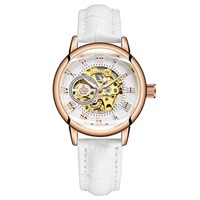 Montre mécanique automatique squelette pour femme, cadran romain, lumineuse, étanche, cadeau idéal