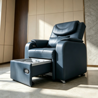 Fauteuil de pédicure électrique de luxe en cuir PU inclinable avec bac à pédicure extractible pour mobilier de salon de manucure