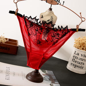 Perizoma Sexy da Donna in Cotone con Ricamo, Rete Trasparente e Pizzo, Mutandine a Vita Bassa con Motivo Floreale Traspirante - Product Image 2