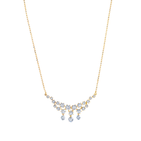 Collier pendentif palmier en laiton fait main inaltérable, plaqué or 18 carats, avec perles de pierres colorées, chaîne ras-du-cou pour cadeaux d'été