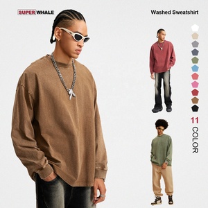 270 Gsm 100% Cotton Long Sleeve <strong>Shirt</strong> Men Acid Washed Custom Men's Heavy Vintage <strong>Long-sleeved</strong> <strong>T</strong>-<strong>shirt</strong> - Product Image 1