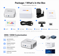 SOAYAN Mini PC AMD Ryzen 5 6600H 12GB 16GB 24GB LPDDR5 M.2 NVME SSD Desktop Mini PC Bisnis Ringkas Windows 11 Pro MQR5