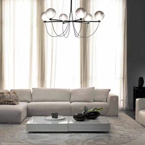 Lámpara colgante de cristal moderna, redonda, negra, con bombilla LED E27 para sala de estar, restaurante, hotel, diseño de iluminación para proyectos. - Product Image 4