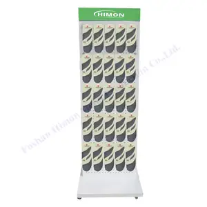 retail grocery store pop free standing 2 sides floor metal displays hanging rack for sock display