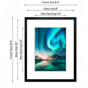 <span class=keywords><strong>Cornice</strong></span> in Alluminio 8x10 con Vetro Vero per Foto 5x7 con Passepartout o 8x10 Senza Passepartout, Esposizione a Parete o da Tavolo, <span class=keywords><strong>Nera</strong></span> - Product Image 4