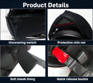 <span class=keywords><strong>Casque</strong></span> <span class=keywords><strong>de</strong></span> moto modulaire en fibre <span class=keywords><strong>de</strong></span> carbone intégral personnalisé pour hommes et femmes Matériau ABS pour les sports d'équitation - Product Image 5