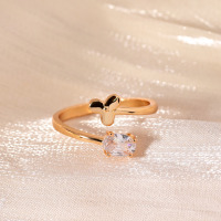 Ensemble de bagues ajustables en laiton étanche plaqué or 18 carats avec moissanite et zircon, style Art Déco, pour homme et femme, Anillos