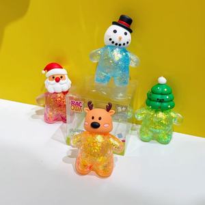 Juguete Antiestrés de Navidad, Muñecos de Plástico Suave con Forma de Papá Noel y Muñeco de Nieve, Brillantes, Envío Directo Disponible, Regalos para Aliviar el Estrés - Product Image 1