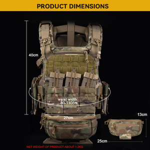 Chaleco Táctico de Liberación Rápida con Sistema MOLLE, Talla Completa, con Cinturón Ajustable y Bolsa Desmontable para Caza - Product Image 4