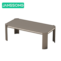 Ensemble de salle à manger extérieur moderne pour hôtel, table et chaises de terrasse de villa de luxe en corde tressée, mobilier de patio extérieur imperméable pour complexe hôtelier