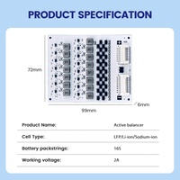 Placa Equilibradora Activa de Baterías de Litio XJ 2A con Capacitor BMS 4S 8S 16S 24S para Baterías NCM, LiFePO4 y Sodio