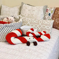 PLAYPOP Version Haute Style JC Canne à sucre de Noël en peluche douce et moelleuse, jouet décoratif de Noël, cadeau festif avec étiquette