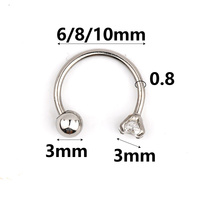 Bijoux de piercing en acier inoxydable, boucles d'oreilles tendance pour cadeau de fête, pour femmes et hommes, anneau de nez