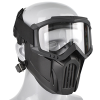 Ensemble de masques tactiques Lentille épaissie de 3mm Masque d'entraînement Airsoft Demi-masque de moto avec lunettes à changement de couleur