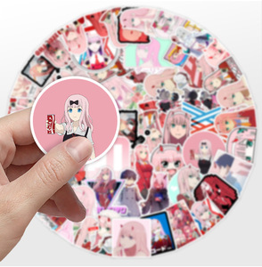 50ชิ้นที่รักใน franxx สติกเกอร์กราฟฟิตีสำหรับเด็กผู้ชายโทรศัพท์ตกแต่งรถน่ารักสาวญี่ปุ่นสติ๊กเกอร์สองชิ้น - Product Image 4