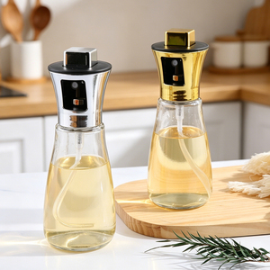 Distributeur d'huile en verre à pression 170ml 200ml, bouteille courbée anti-déversement pour l'huile et les sauces au quotidien - Product Image 1