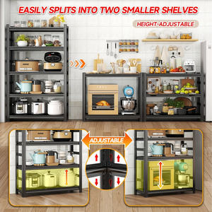 <span class=keywords><strong>Étagère</strong></span> de rangement industrielle murale réglable à 5 niveaux en acier sans boulons, avec revêtement en poudre durable, pour garage - Product Image 4