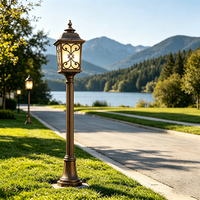 Lampes de jardin en bronze pour l'extérieur, lampadaire en aluminium, étanche, lumière LED pour portail de jardin avec ampoule LED E27