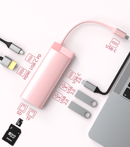 Hub <span class=keywords><strong>USB</strong></span>-C 8 en 1, <span class=keywords><strong>adaptateur</strong></span> multiport, <span class=keywords><strong>HDMI</strong></span> 4K 30Hz, charge PD, <span class=keywords><strong>USB</strong></span> 3.0, <span class=keywords><strong>USB</strong></span> 2.0, lecteur de carte, station d'accueil Type C, alliage d'aluminium - Product Image 1