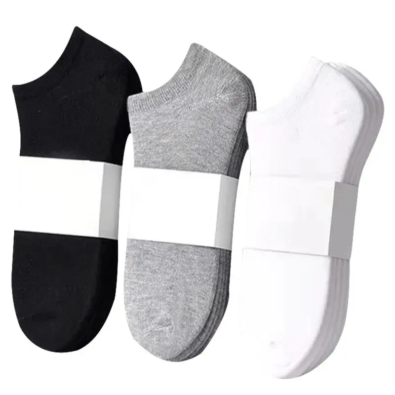 Wholesale men and women summer black white gray low tube breathable socks business no show socks