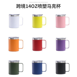 Stainless Steel Tumbler 12oz Vacuum Insulated Double Wall With Handle For Office Business Use - Product Image 5