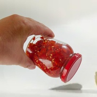 Tarros de Vidrio Transparente Grueso con Tapa Metálica Hermética de Varios Tamaños para Conservar Mermelada, Aceitunas, Galletas, Ajo en Conserva