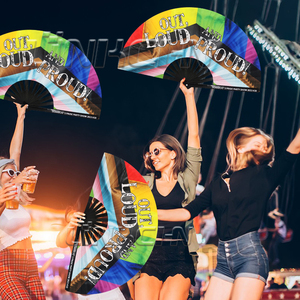 Cá nhân cầu vồng niềm tự hào Clack lgbtq quạt tay lớn cho lễ hội - Product Image 3