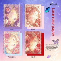 Buket Mawar Kertas Kraft Minimalis Gaya Renda untuk Hari Valentine, Permukaan Mengkilap, Ukuran 1 Meter X 1 Meter, Latar Belakang