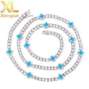 ผลิตเครื่องประดับสั่งทำ OEM ODM สร้อยคอเงินแท้ 925 ประดับโมอิสซาไนต์รูปโคลเวอร์ขนาด 4 มม. สร้อยคอผู้ชายแบบ Hop - Product Image 6