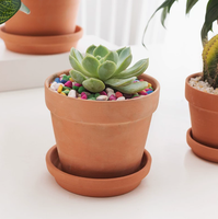 Pot de fleurs en terre cuite léger et écologique, classique, pour l'intérieur et l'extérieur, pour plantes succulentes, cactus, vert