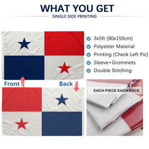 Bandera de Panamá 3x5 pies, Poliéster, Impresión a una Cara, Ojales de Latón, Venta al por Mayor, 3x5 90x150cm, Bandera de la República de Panamá - Product Image 3