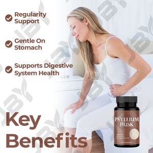 जेबी हॉट सेल पेसाइलियम भूक कैप्सूल शाकाहारी गैर-गमो लस मुक्त बृहदान्त्र क्लींजर आंत स्वास्थ्य के लिए दैनिक फाइबर पेसाइलियम भूक कैप्सूल - Product Image 3