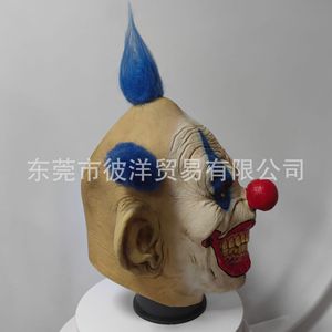 Máscara de Payaso con Nariz Roja y Pelo Azul, Material de Emulsión, Accesorio para Disfraz de Halloween, Cubrecara Divertido, Cosplay, Gorro - Product Image 4