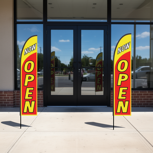Drapeau promotionnel « Ouvert pour la vente » 4,5 m en polyester pour extérieur, impression numérique, mât en aluminium - Product Image 2