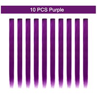 Extensions de cheveux synthétiques multicolores à clipser Postiches droites pour filles Fête Faits saillants Postiches pour Halloween